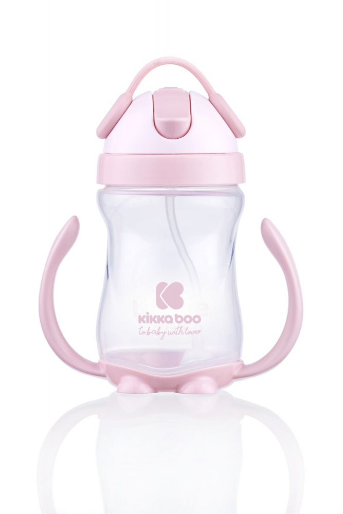 Cana Kikkaboo Sippy Pink, cu pai si manere, 300 ml
