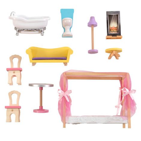 Casuta din lemn pentru papusi Kidkraft Kaylee, 3 etaje - imagine 5
