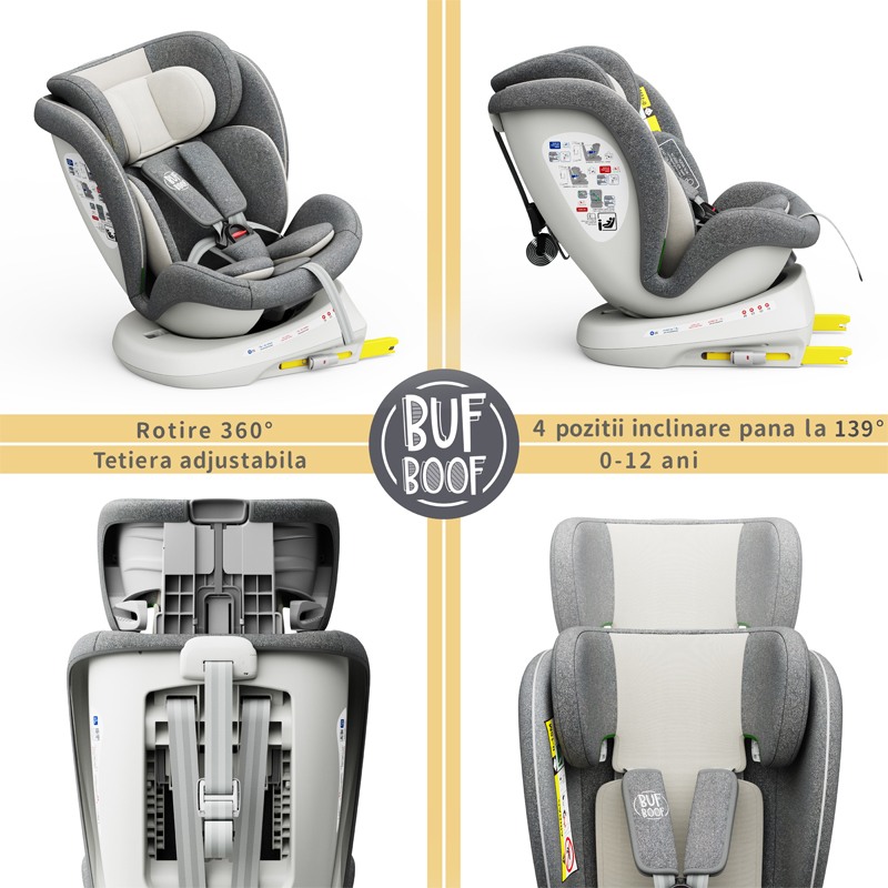 Scaun Auto Buf Boof Tweety Plus Deluxe 360° i-Size - imagine 4
