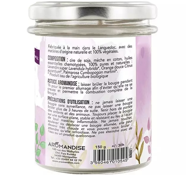 Lumanare Parfumata Relax Aromandise, Vegana, 150g