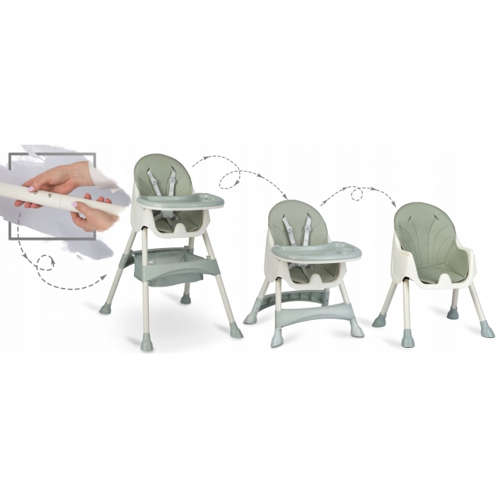 Scaun Masa 3in1 Ricokids Milo Verde, Transformabil - imagine 2