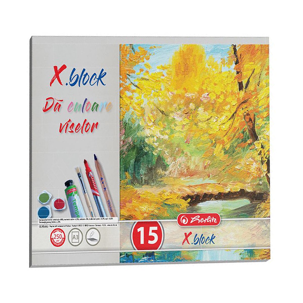 Bloc Desen Herlitz X Block A3, 250g/m²