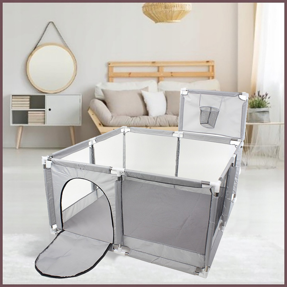 Tarc Joaca Nicekids Grey, 125x65cm, Cu Cos - imagine 3