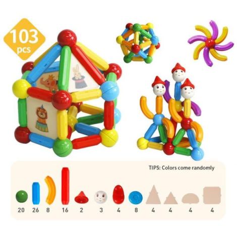 Set Magplayer 103 piese constructie magnetică - imagine 3