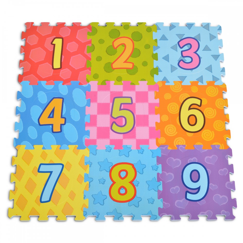 Covor Puzzle Moni Numbers 9 Piese Spuma
