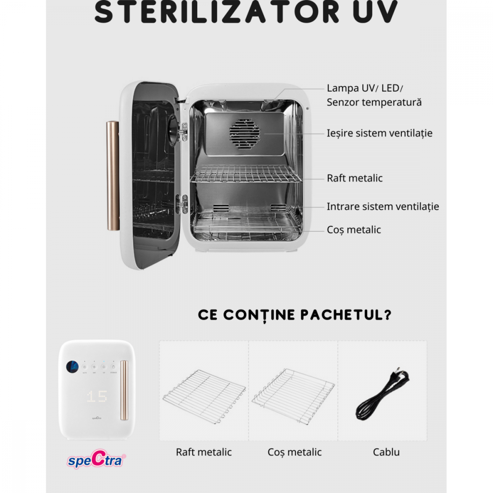 Sterilizator UV Biberoane Spectra | 99.9% Eficiență - imagine 11