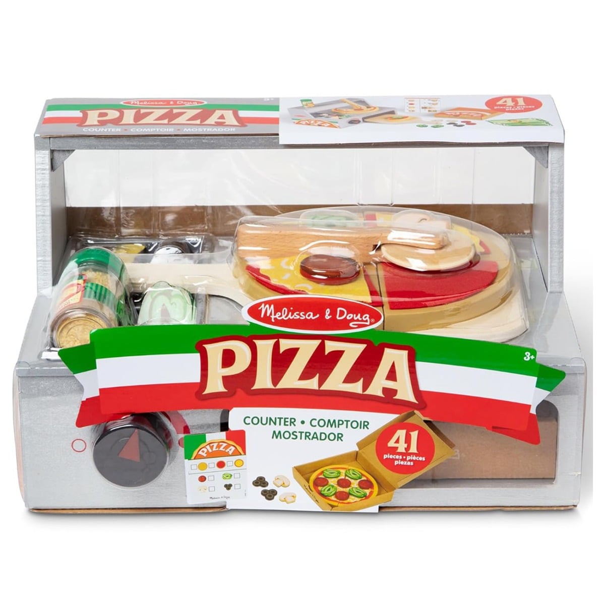 Set Pizza din Lemn Melissa & Doug, 41 Piese