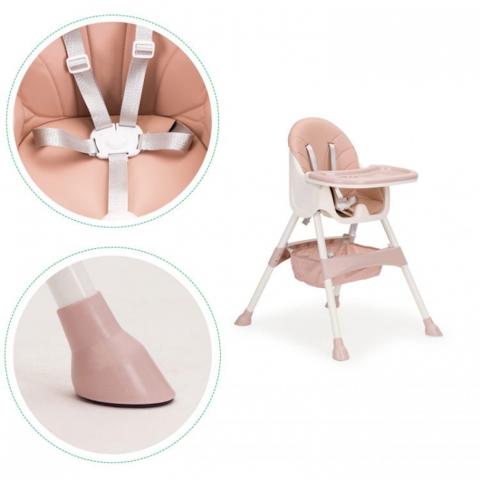 Scaun de masa 2 in 1 Ecotoys Roz - imagine 2