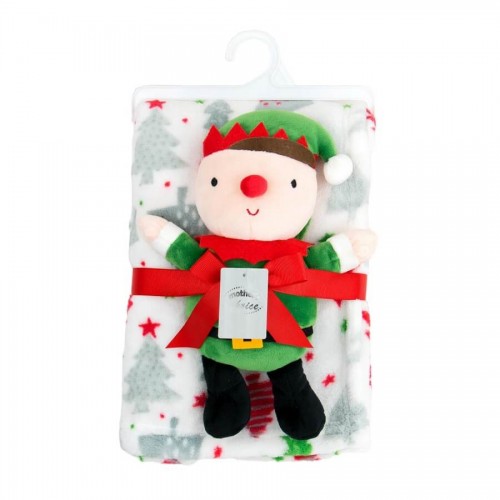 Set Cadou Crăciun Mother's Choice: Păturică Fleece și Elf