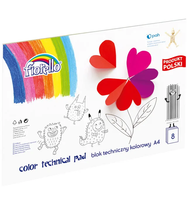 Set Carton Color A4 160g, 8 File - Fiorello