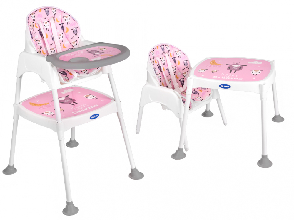 Scaun masa transformabil 3 in 1 Roz Ikonka - imagine 2