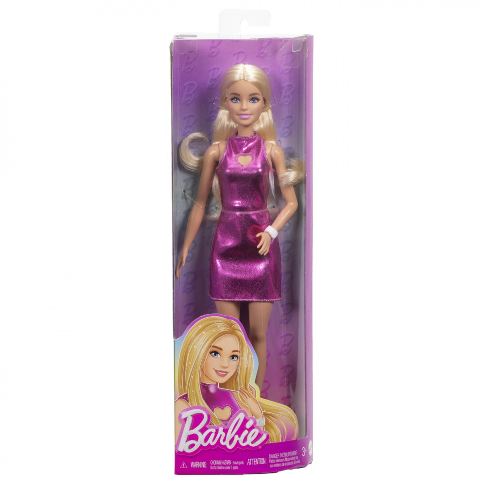 Barbie Fashionistas Blonda, Rochiță Roz Metalizată