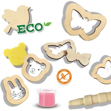 Set Plastilina Eco Ses Creative cu Unelte Lemn - imagine 3