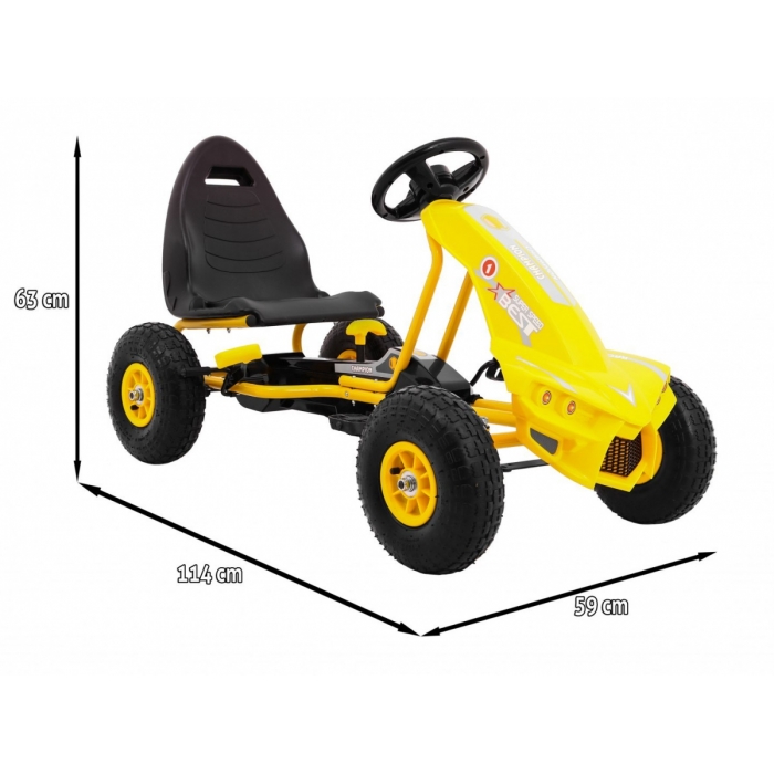 Gokart Champion Galben - Aventura Sigură 3+