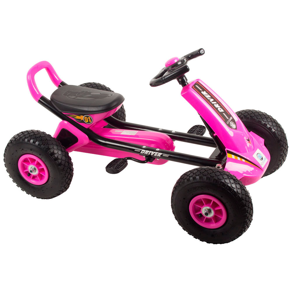 Kart Pedale Kidscare Roz | Aventură Sigură - imagine 5