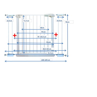 Poartă Siguranță R-sport 79-105cm Alb - imagine 3