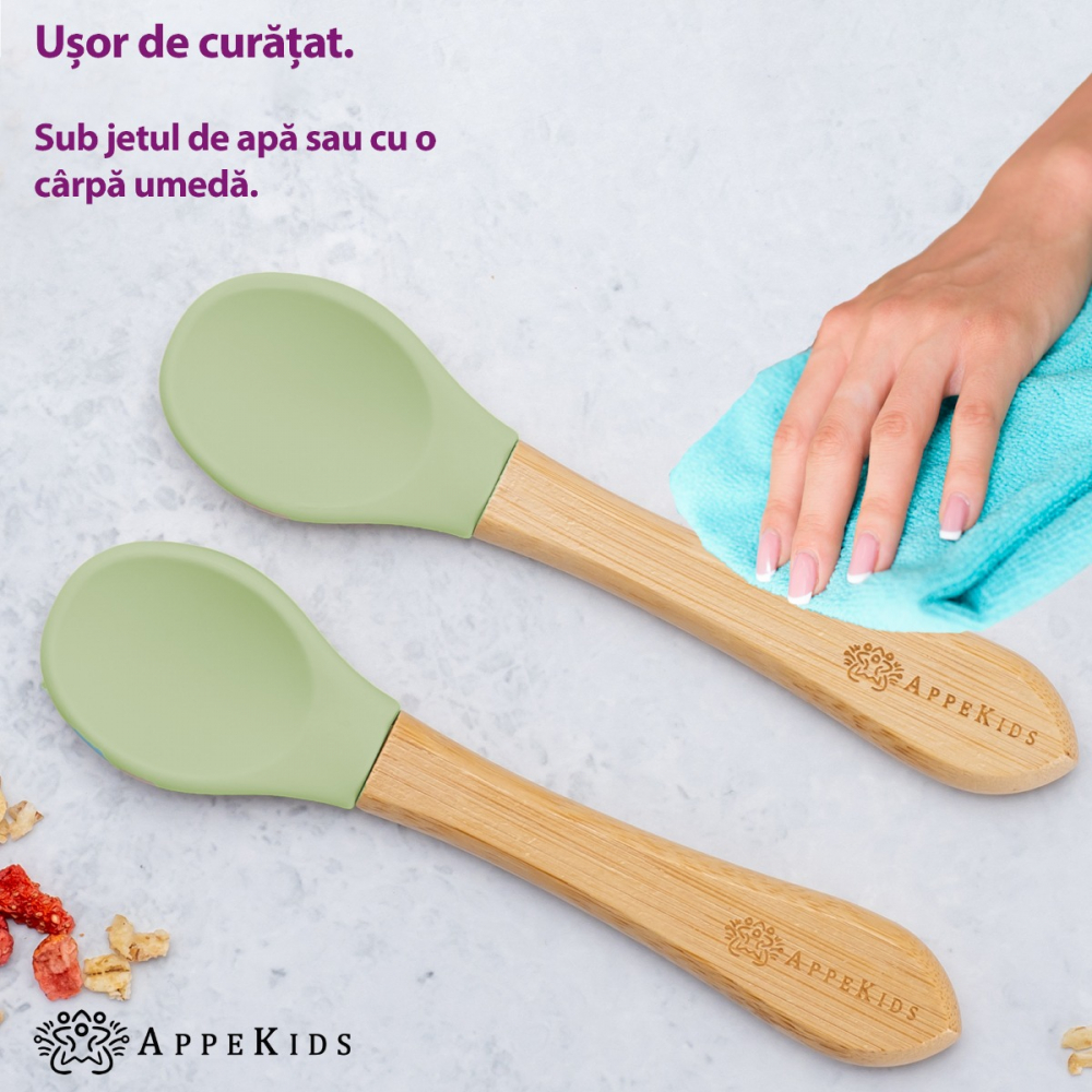 Set Lingurițe Bambus AppeKids, Ecologic - imagine 4
