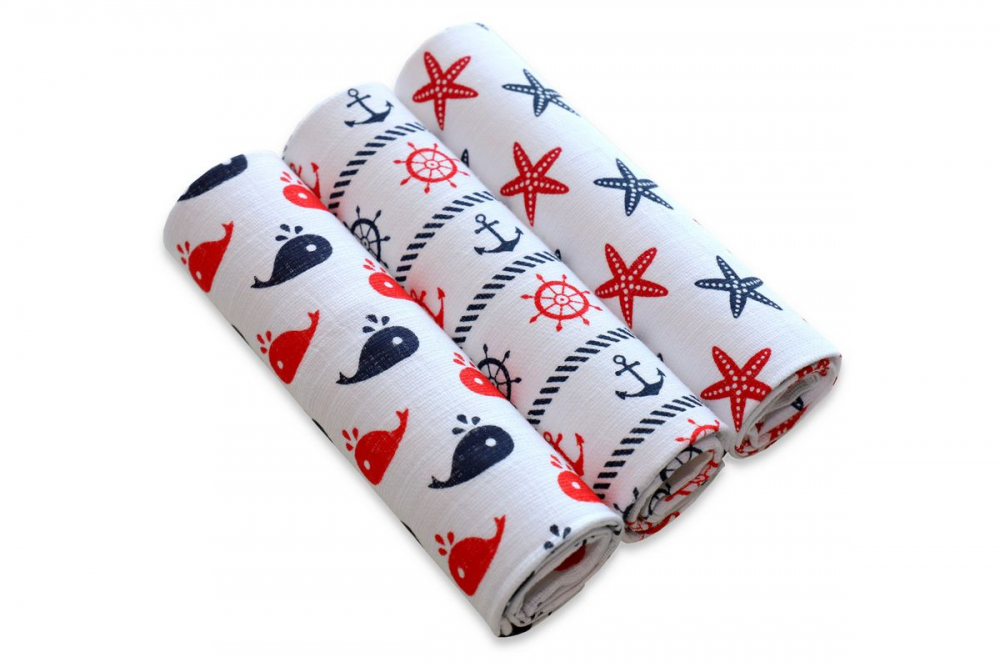 Set 3 Scutece Muselina Egakids | Marine, 60x80 cm - imagine 3