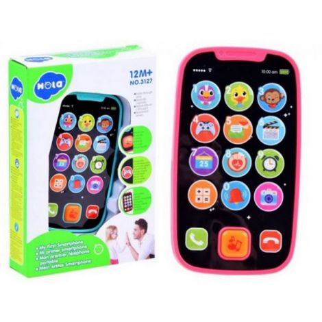 Hola Telefon Smart Roz cu Muzică și Sunete Animale - imagine 5