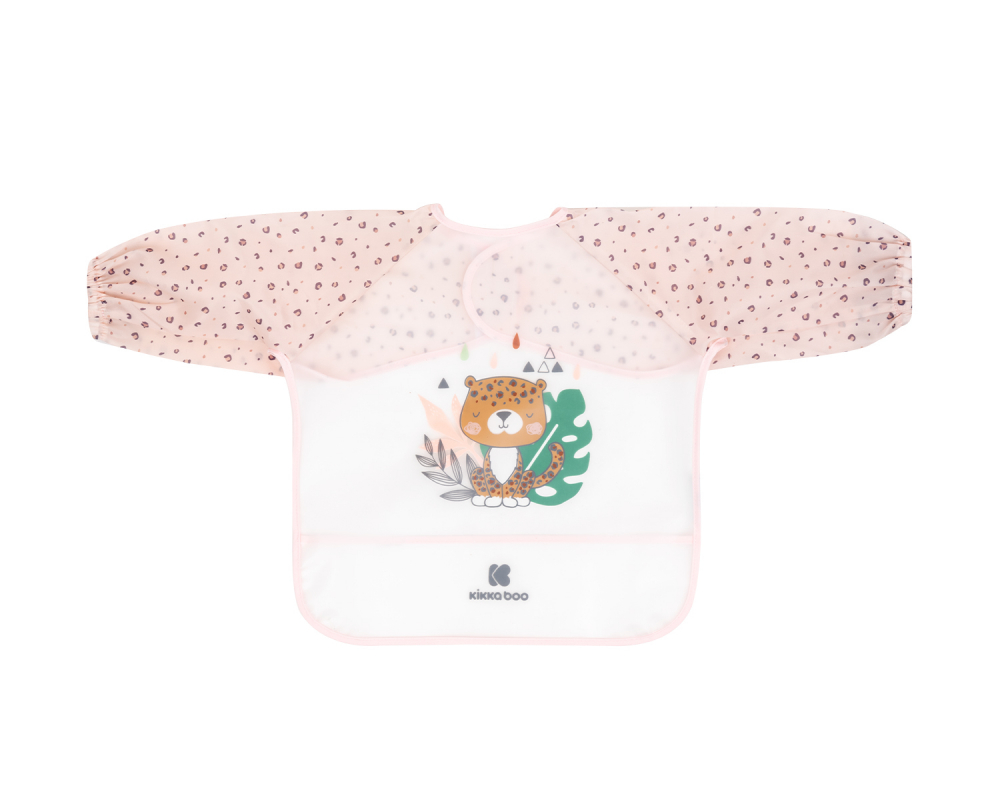 Baveta impermeabilă KikkaBoo cu maneci Savanna Pink - imagine 3
