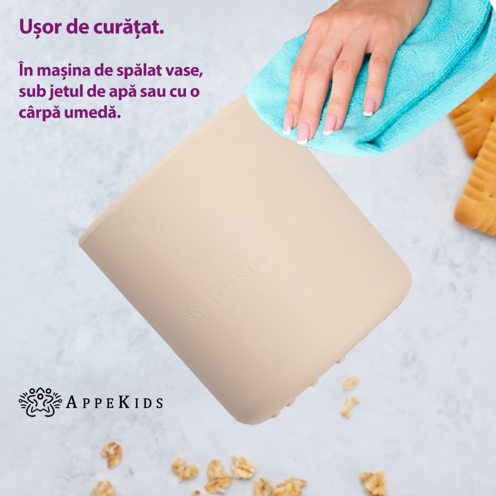 Pahar Silicon AppeKids Beige | Sigur și Durabil - imagine 3