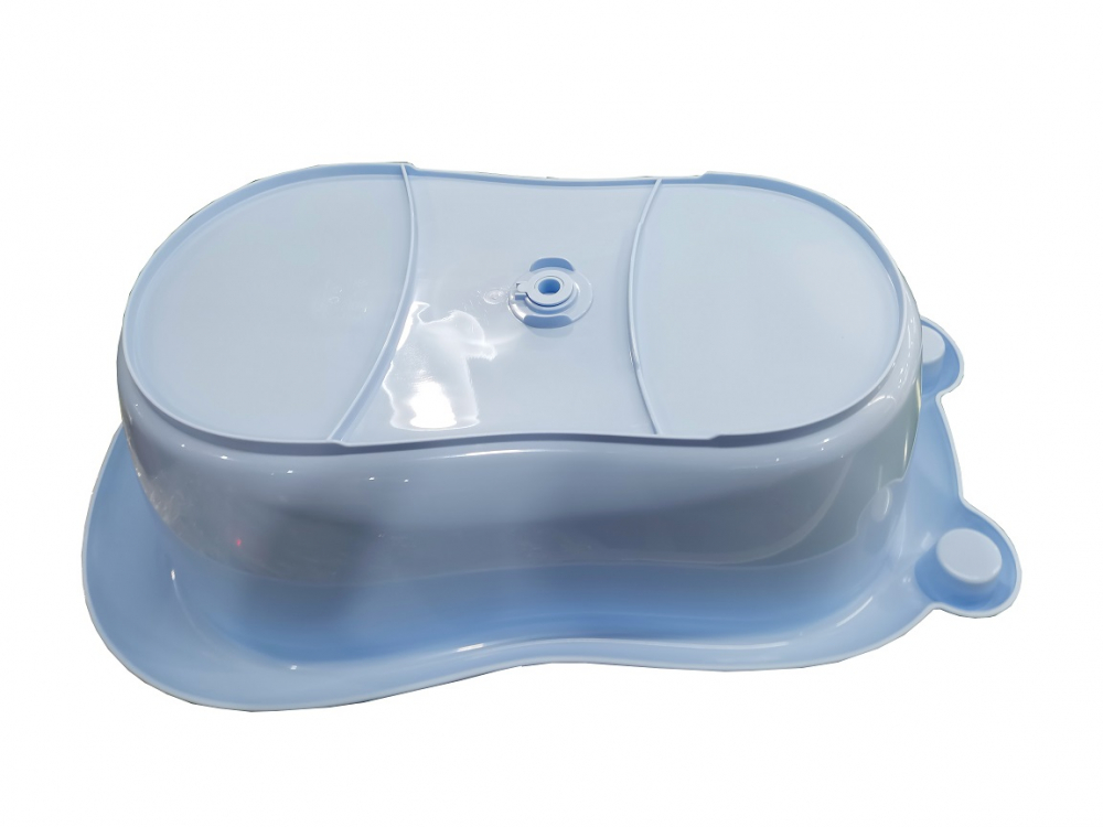 Cadită Little Mom cu hamac și termometru Sky Blue - imagine 9