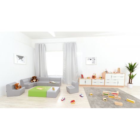 Dulap Quadro S Moje Bambino, 4 sertare, Artar și Albastru - imagine 3