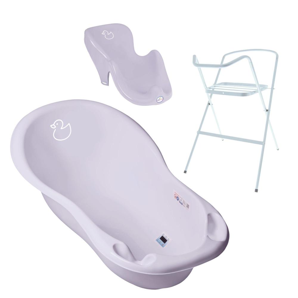 Cadita Tega Baby Duck Mov, 102 cm cu Suport - imagine 2