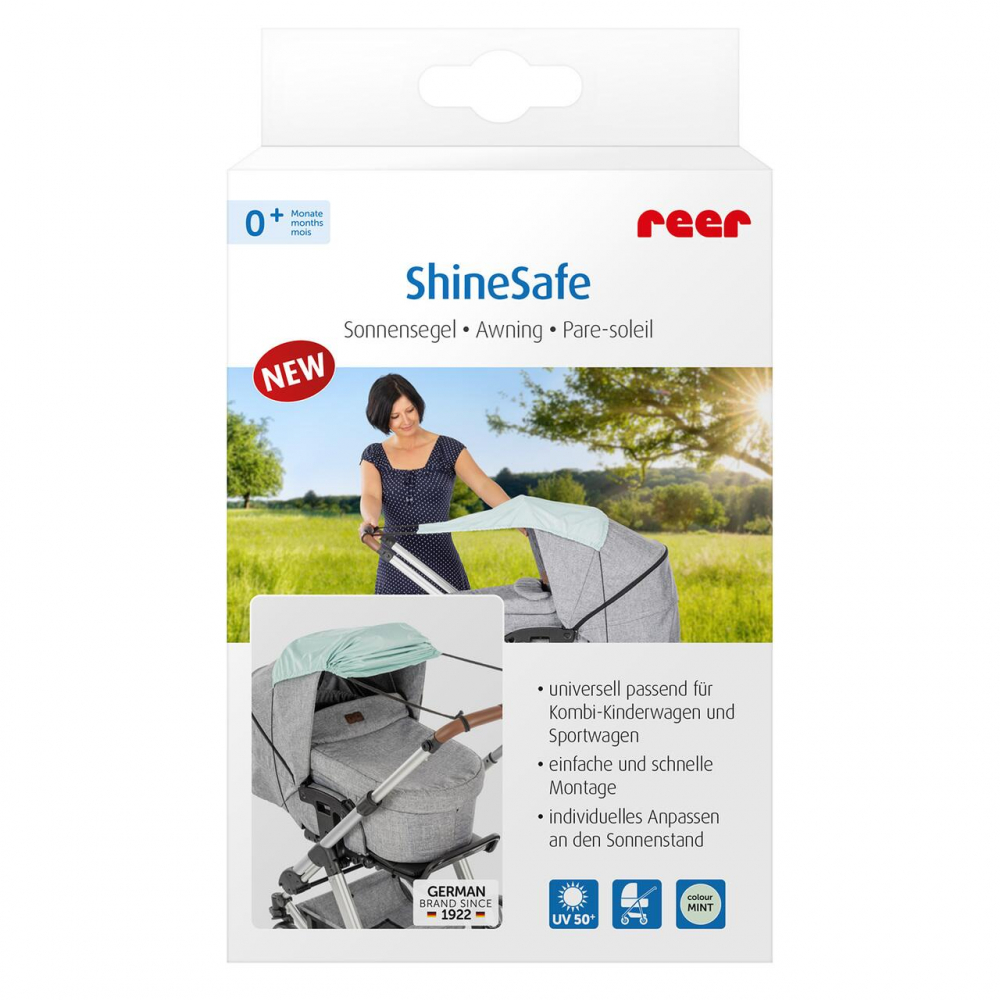 Copertină Solară Reer ShineSafe UPF 50+ Verde Menta - imagine 2