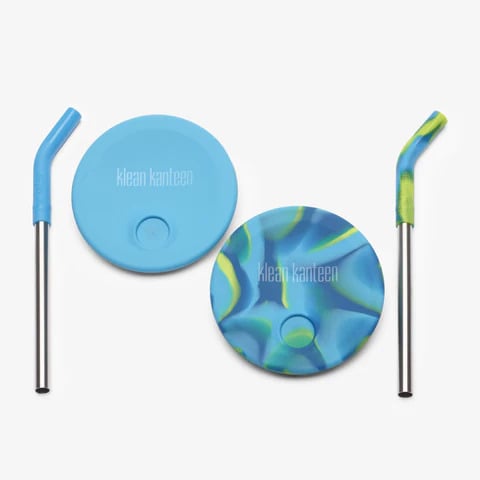 Capac Klean Kanteen Blue Tie Dye cu paie
