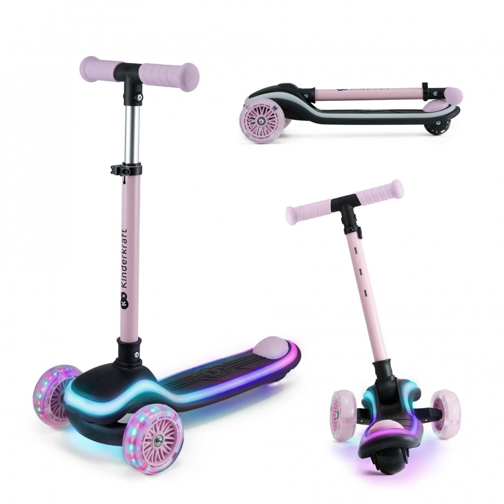 Trotineta Kinderkraft Raket Pink LED Pliabilă - imagine 5