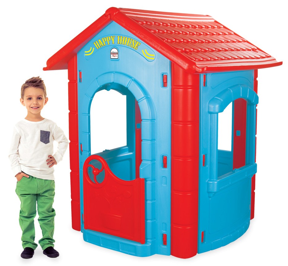 Casuta Gradina Pilsan Happy House BlueRed, 112x131 cm - imagine 3