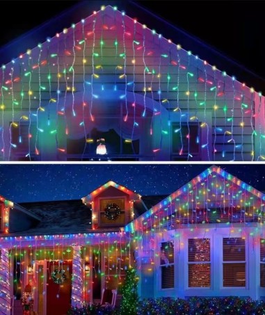 Perdea Ploaie Albastră Gimi 240 LED - Magie Crăciun
