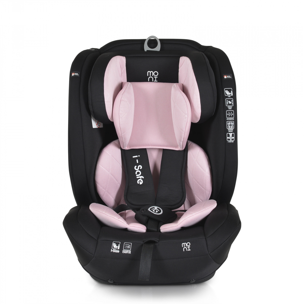 Moni I-Safe Pink - Scaun auto i-Size cu ISOFIX
