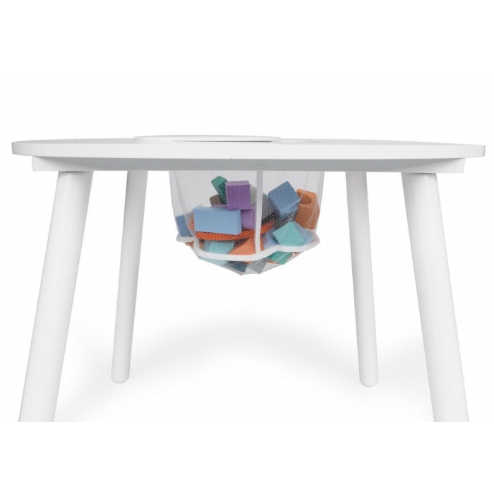 Set Masa+Scaune Ecotoys cu Depozitare Alb - imagine 5