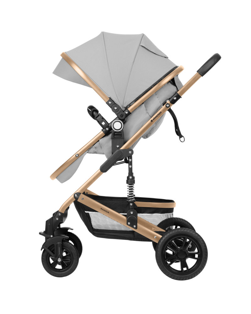 Carucior KikkaBoo 3in1 Amaia Grey, Aluminiu - imagine 10