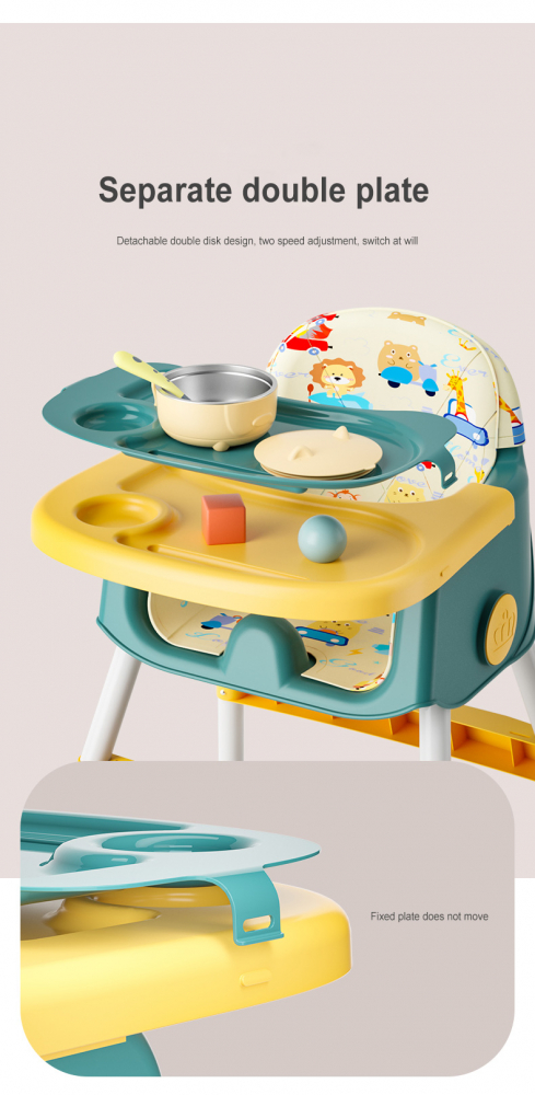 Scaun de masa Little Mom 2in1 Pliabil Jungle Green - imagine 9