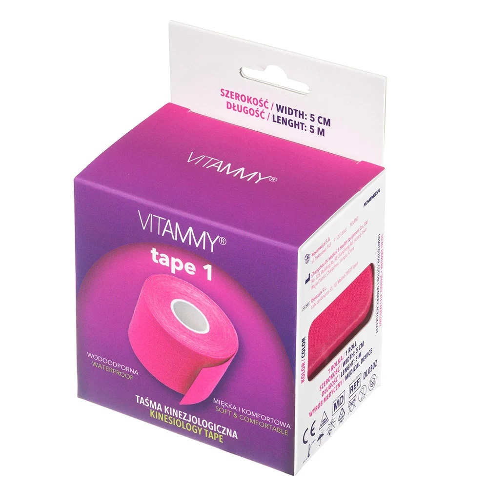 Banda Kinesio Vitammy Impermeabilă Roz - imagine 2