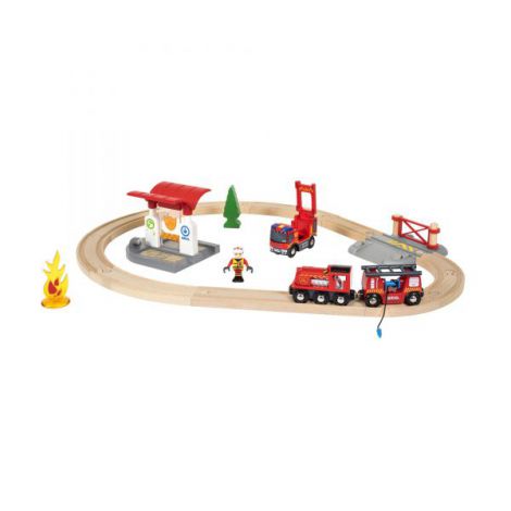 Set Pompieri BRIO 33815 - Trenulet Lemn - imagine 10