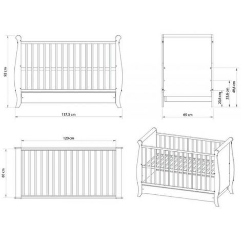 Patut Hubners Mara Lemn cu Sertar 120x60 - imagine 4