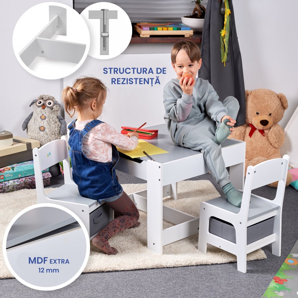 Suporto Set Masuta Copii 3-6 Ani cu Depozitare - imagine 8