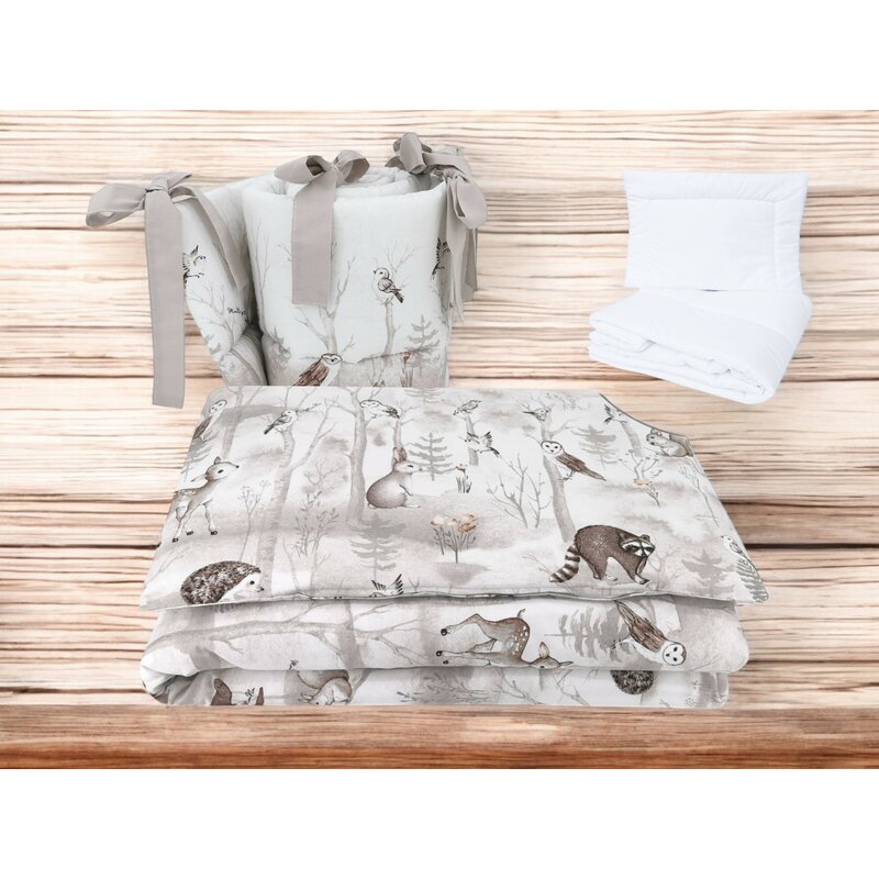 Lenjerie Patut MimiNu Woodland 5 Piese Bumbac - imagine 2
