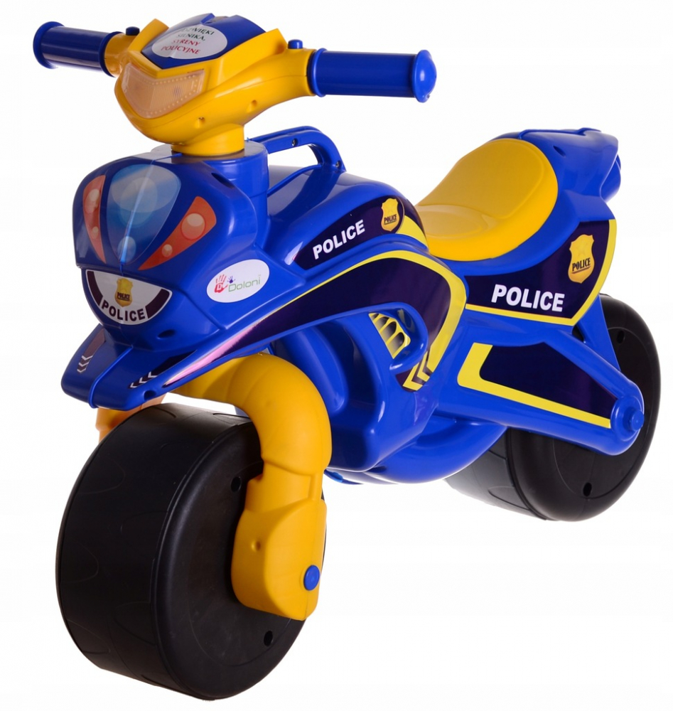 Motocicleta Mykids Police Music, Albastru-Galben - imagine 7