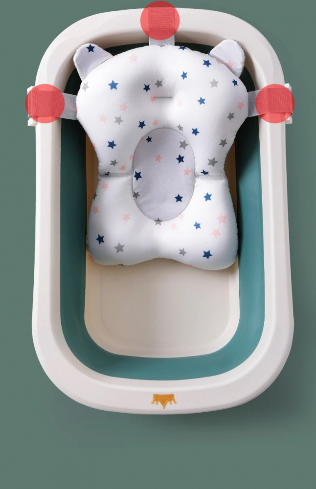 Cadita Pliabila Little Mom Green cu Hamac, Ergonomica - imagine 3