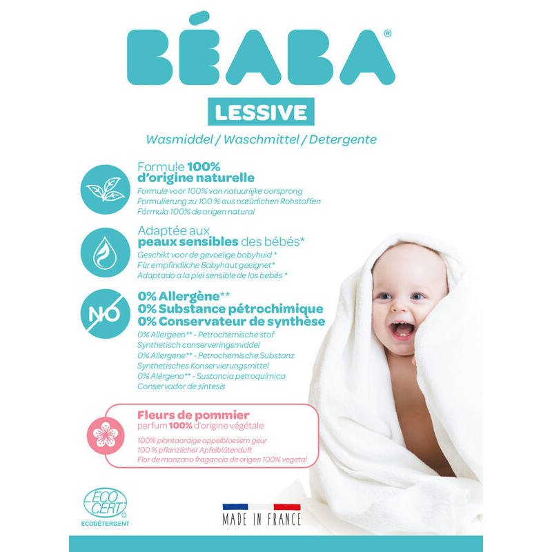 Detergent Lichid Beaba Flori de Măr 1L - Ecocert