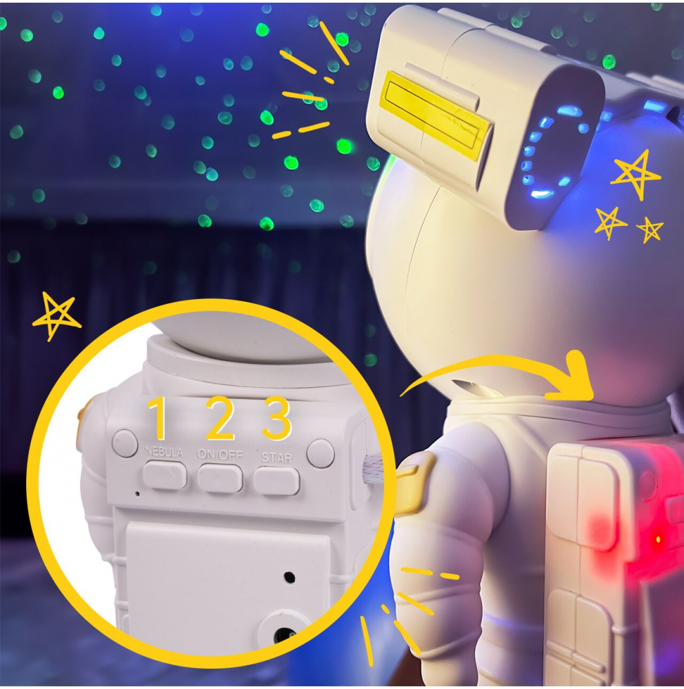 Malplay Astronaut Proiector LED 8 Moduri Veghe - imagine 12