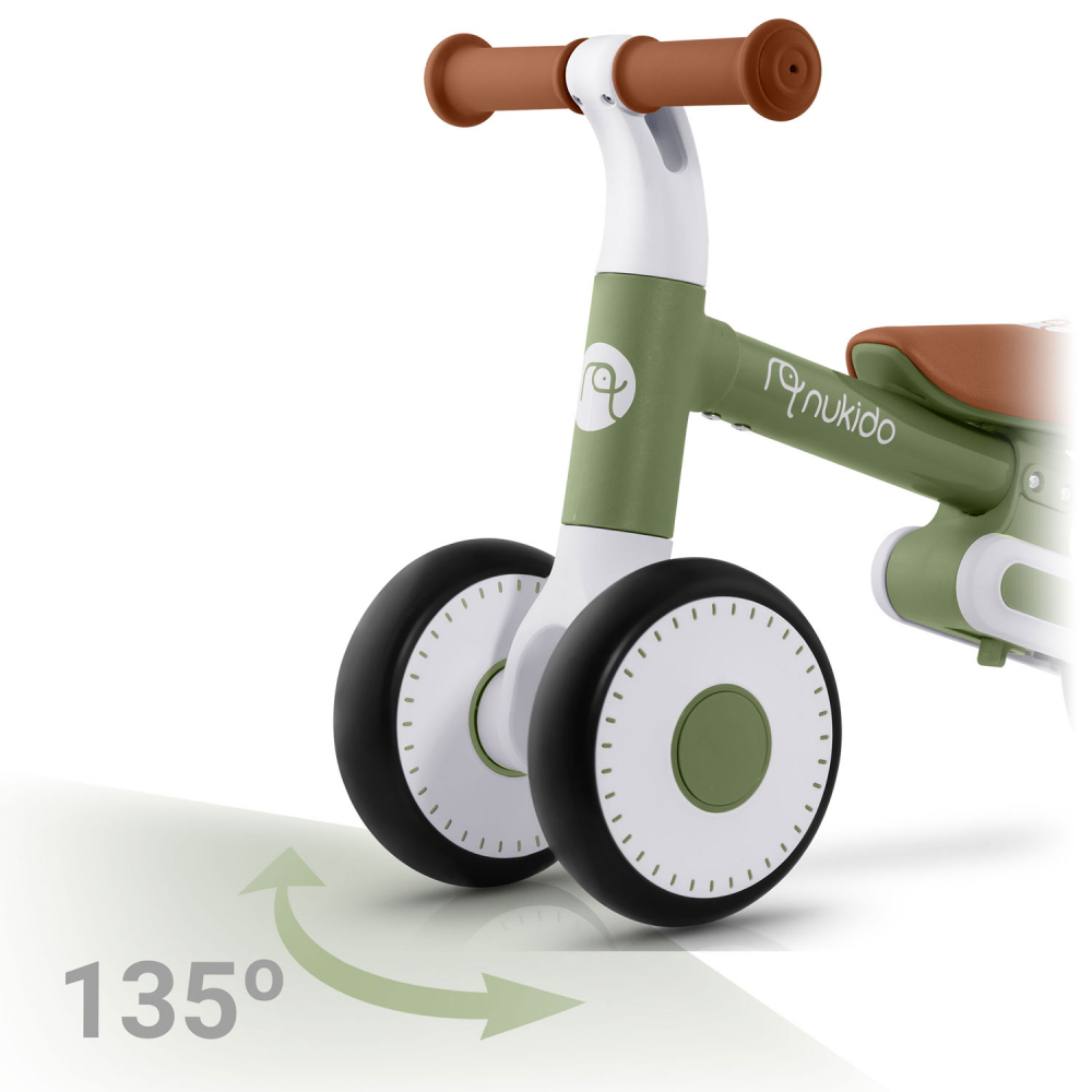 Bicicleta Echilibru Nukido Verde | Dezvoltare Copii - imagine 4