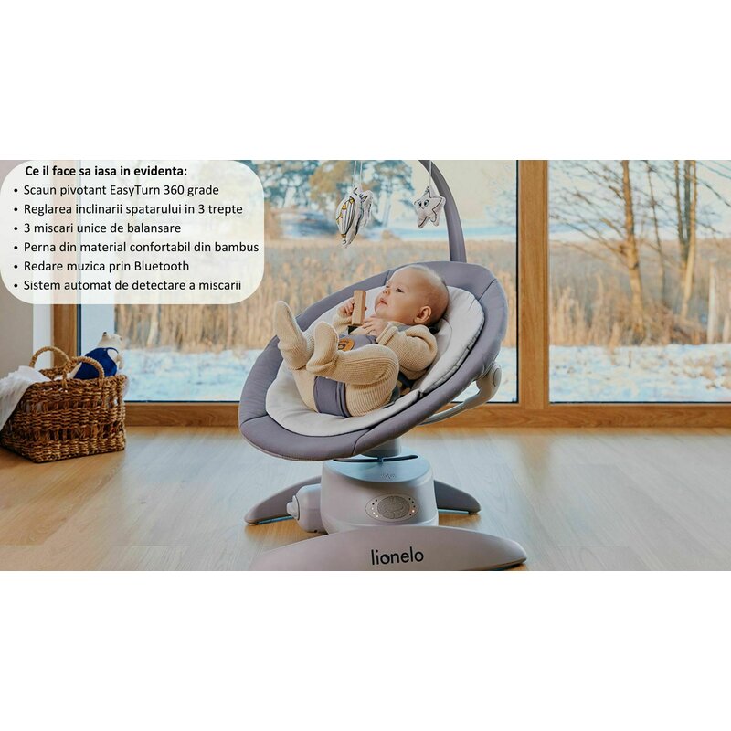 Balansoar Electric 2 în 1 Lionelo Mell Bej