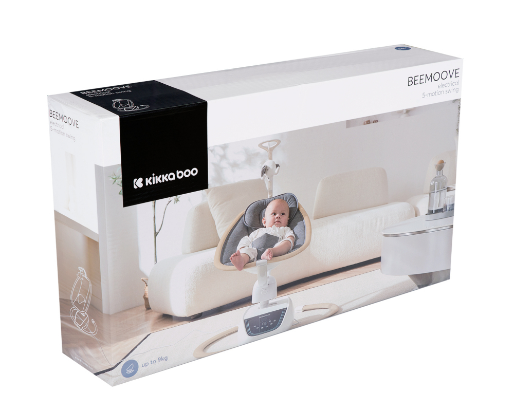 Leagan Electric KikkaBoo BeeMoove Grey cu Telecomanda - imagine 6