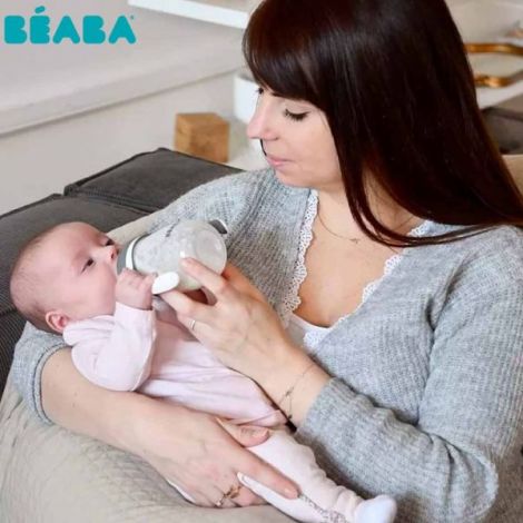Biberon 2in1 Beaba Tritan 210ml Mineral Grey - imagine 5